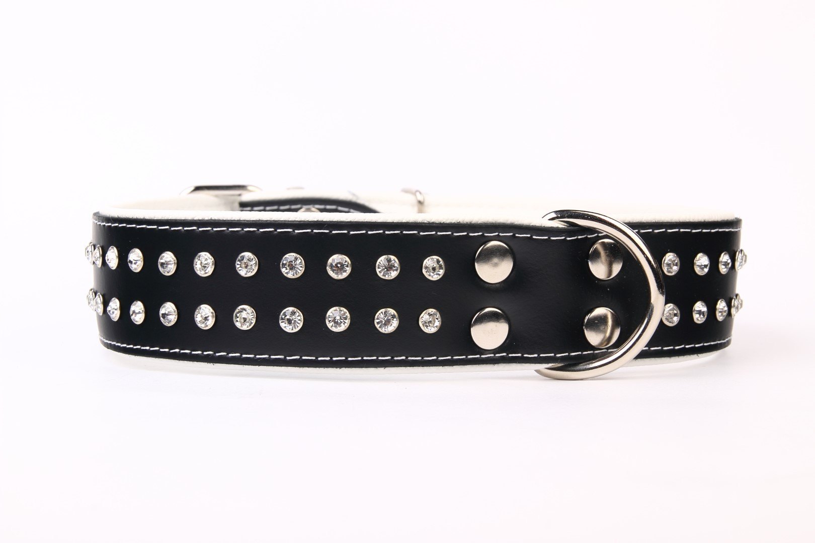 Halsband aus Leder Luxus mit Kristallen 75 cm — Foto 2