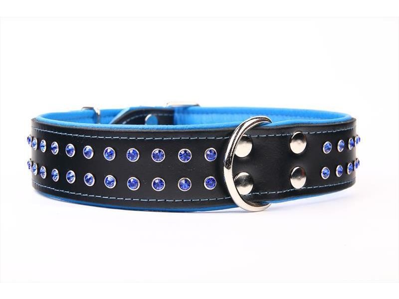 Halsband aus Leder Luxus mit Kristallen 75 cm — Foto 3