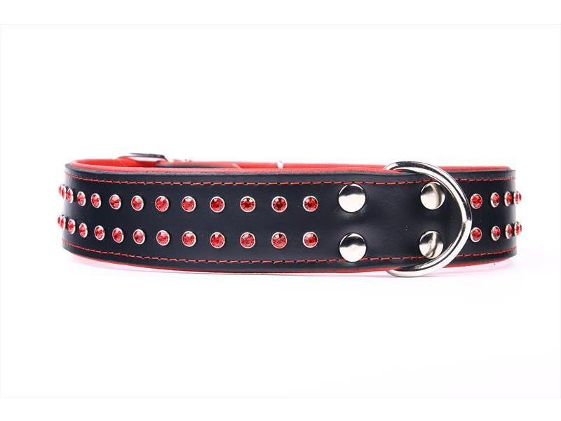 Halsband aus Leder Luxus mit Kristallen 75 cm — Foto 4