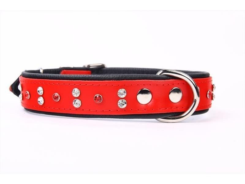 Halsband aus Leder Luxury mit Kristallen 56 cm — Foto 3