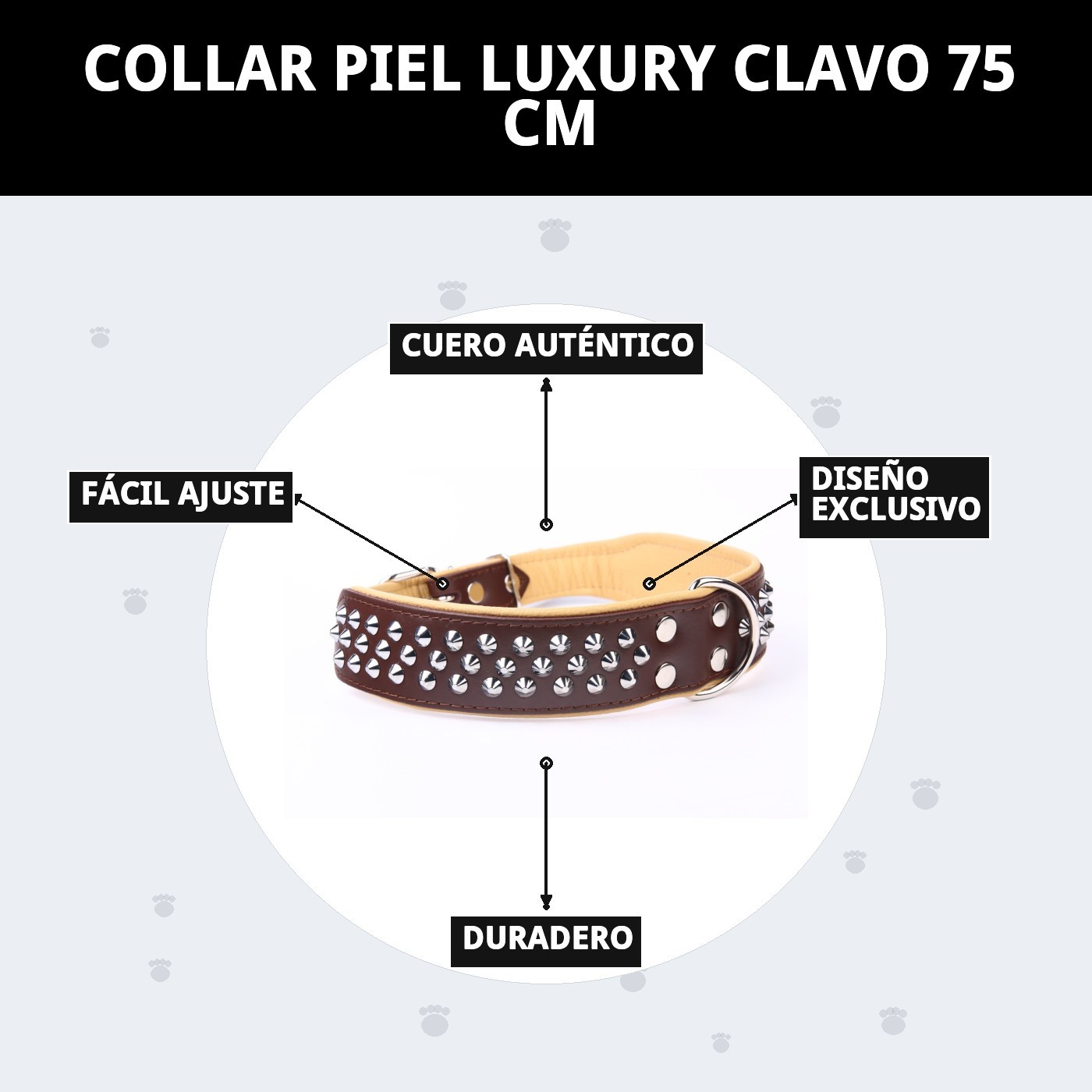 Halsband aus Leder Luxury Stud 75 cm — Foto 9