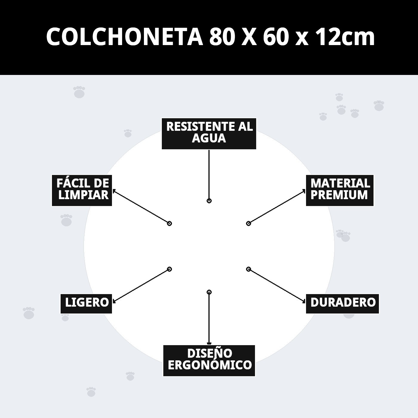 Matelas 80 x 60 x 12 cm für Tiere — Foto 7