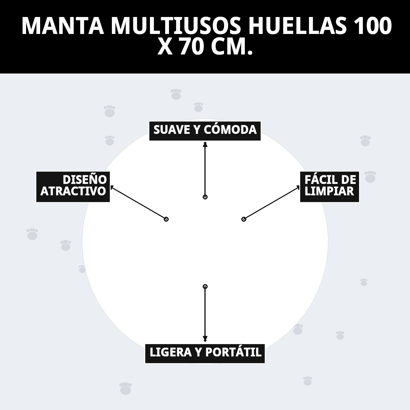 Moly Mantel Multiusages Pfoten 100x70 cm — Foto 9