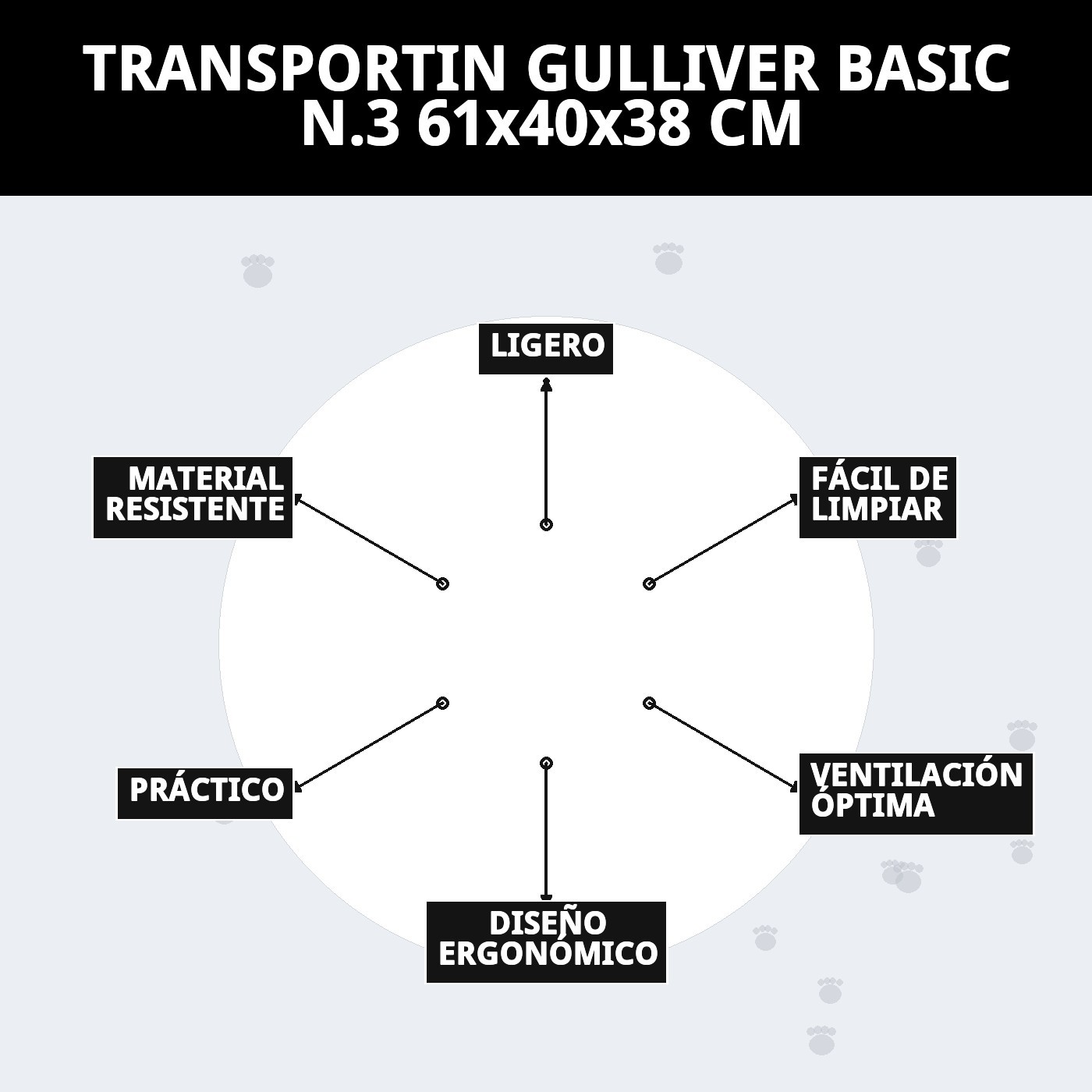 Transporteur Gulliver Basic N.3 61x40x38 CM — Foto 7