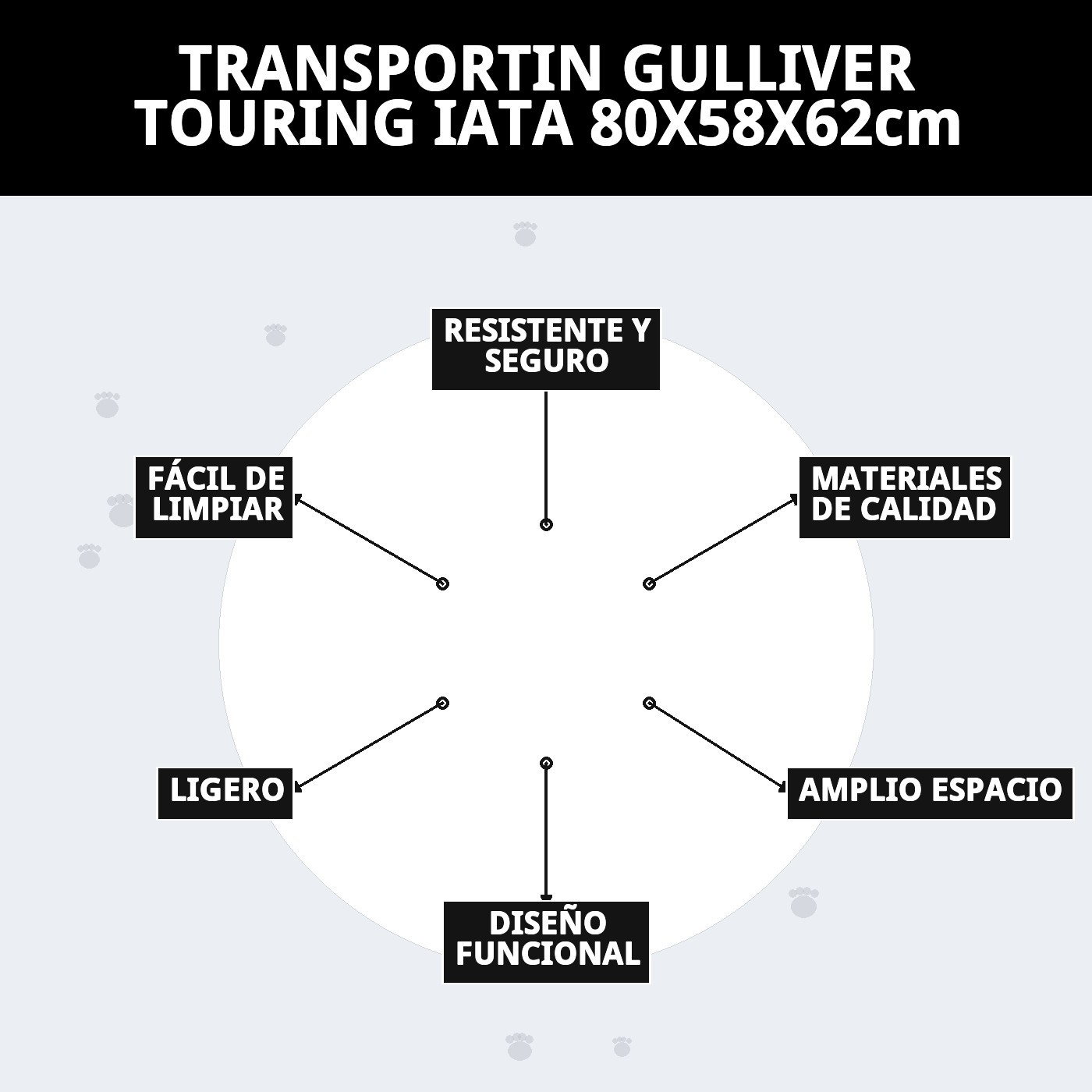 Transporteur Gulliver Touring IATA 80X58X62cm — Foto 7