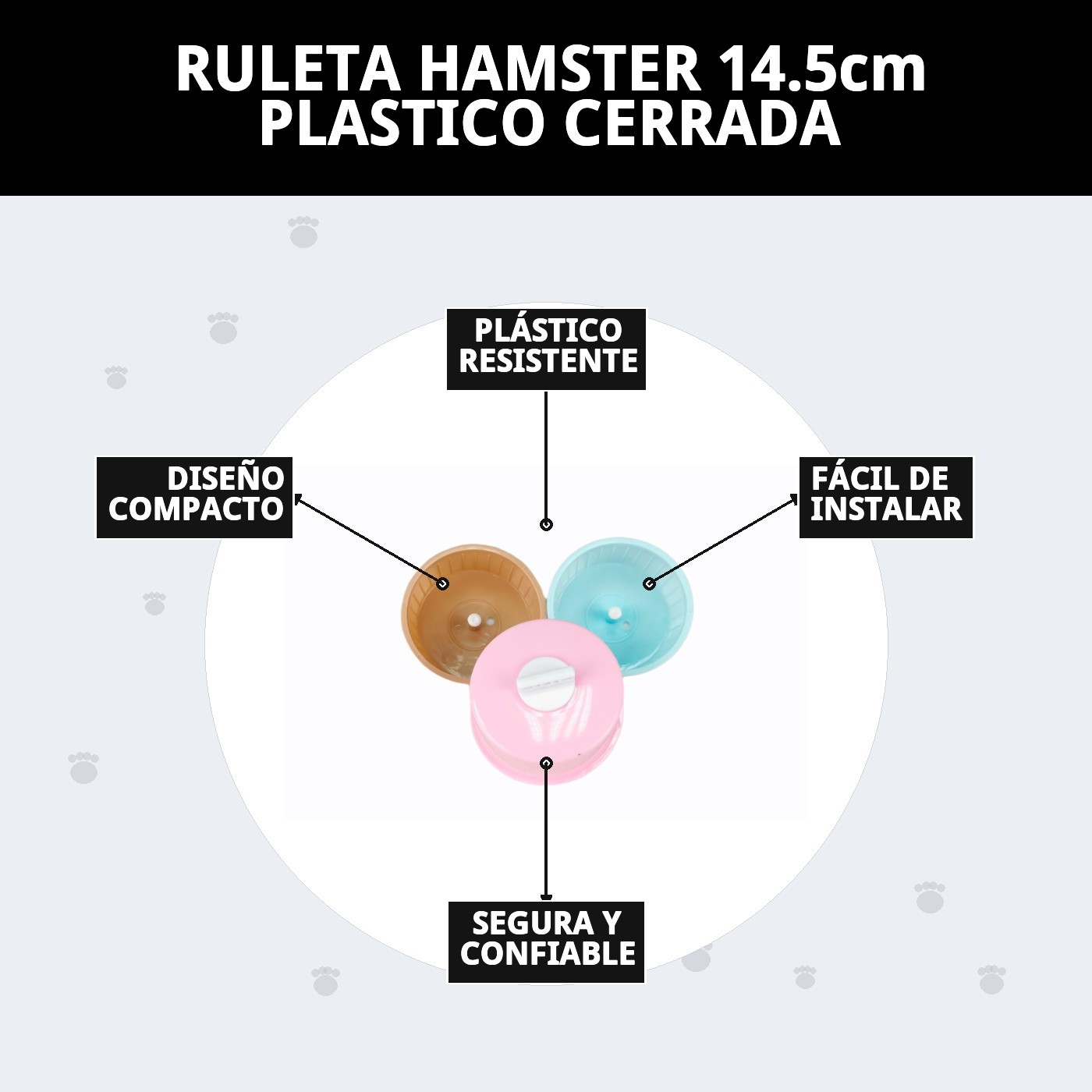 Hamster-Rad 14,5 cm aus geschlossenem Kunststoff — Foto 8