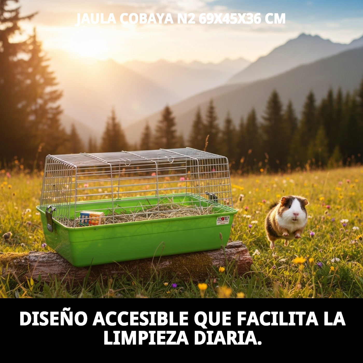 Käfig für Meerschweinchen N2 69x45x36 cm — Foto 5