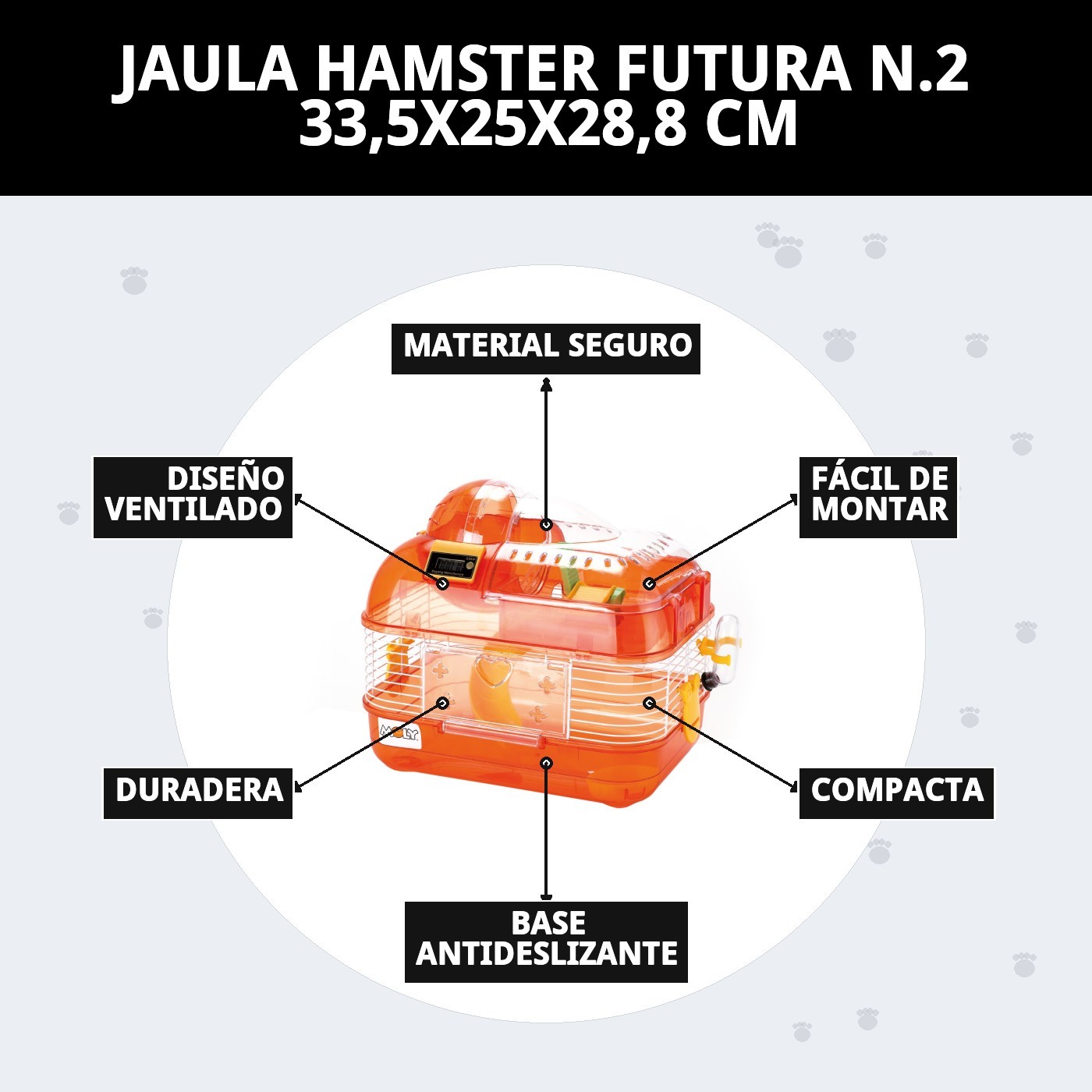 Gehäuse für Hamster Futura N.2 33,5x25x28,8 cm — Foto 7