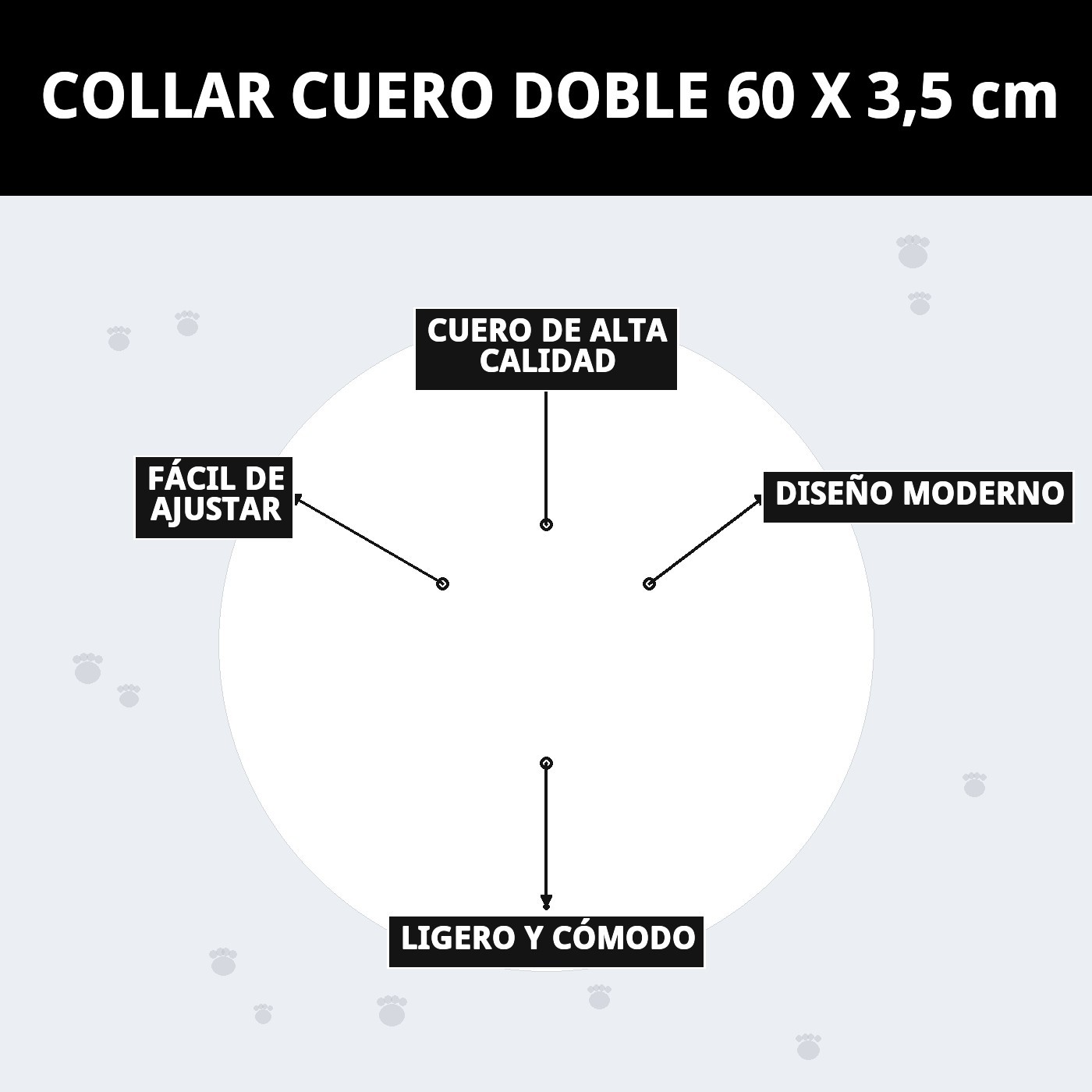 Doppel-Lederhalsband 60 x 3,5 cm — Foto 8