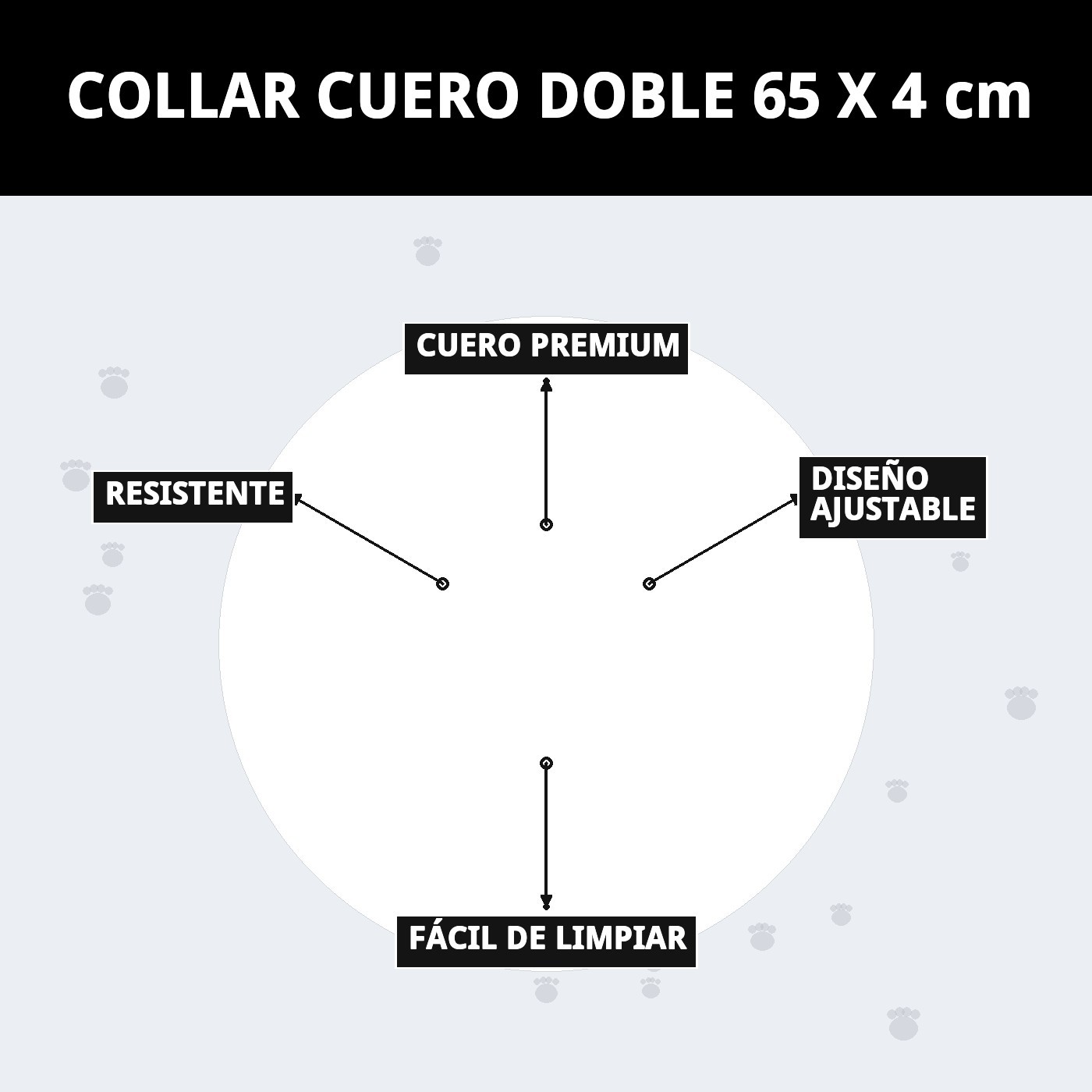 Doppel-Lederhalsband 65 x 4 cm — Foto 8