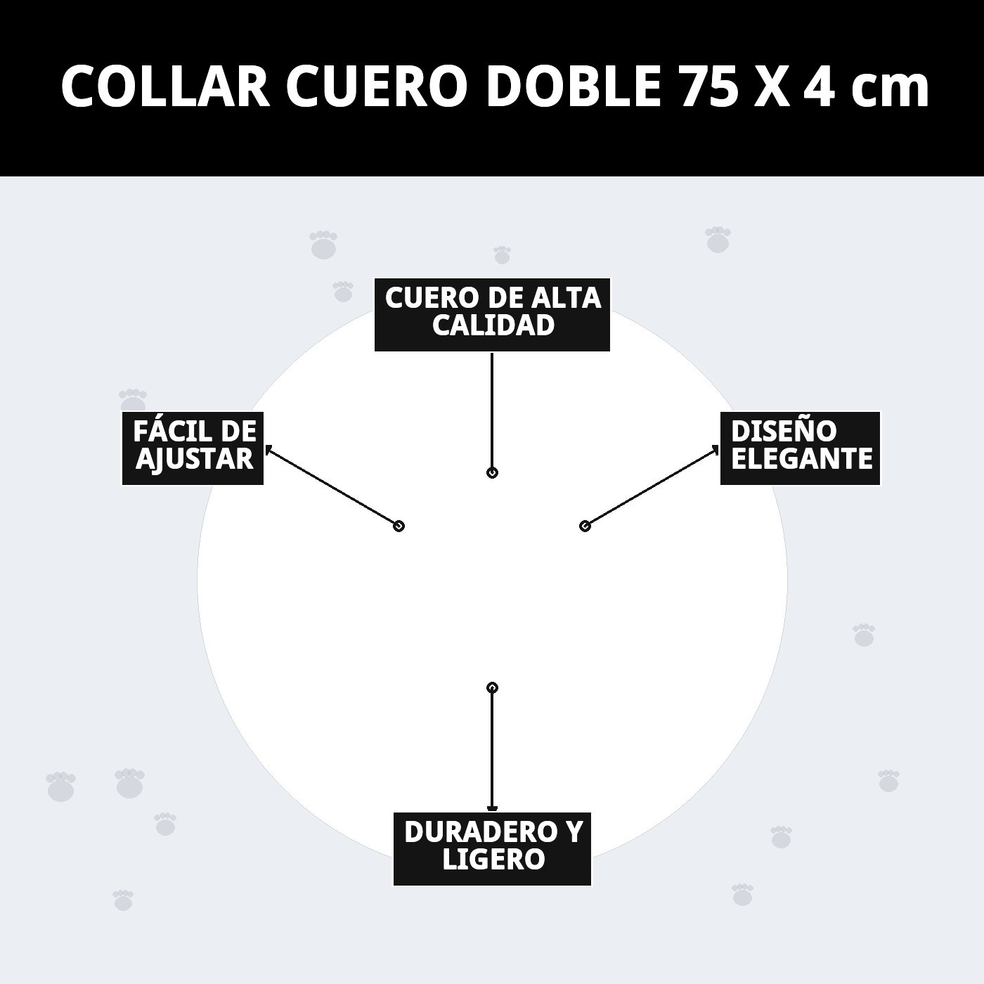 Doppel-Lederhalsband 75 x 4 cm — Foto 8