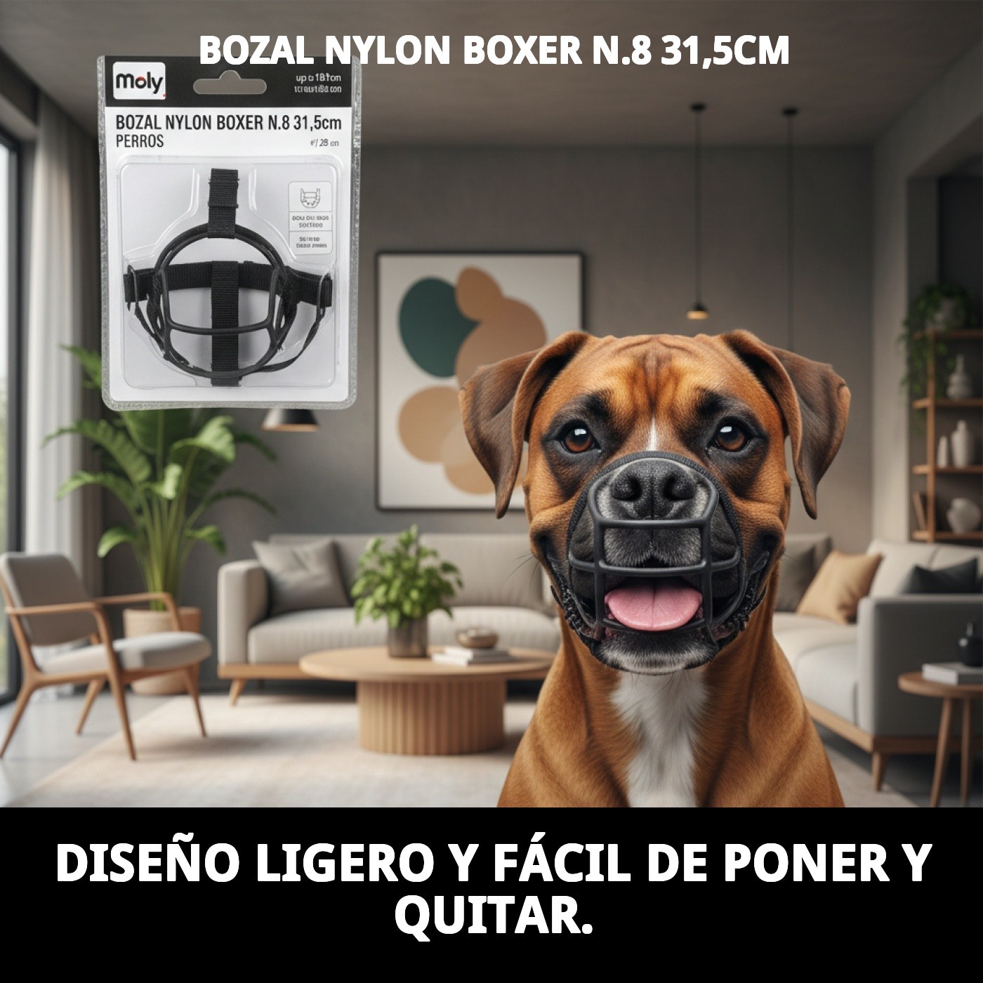 Moly Nylon Maulkorb Boxer N.8 - 31,5 cm — Foto 6