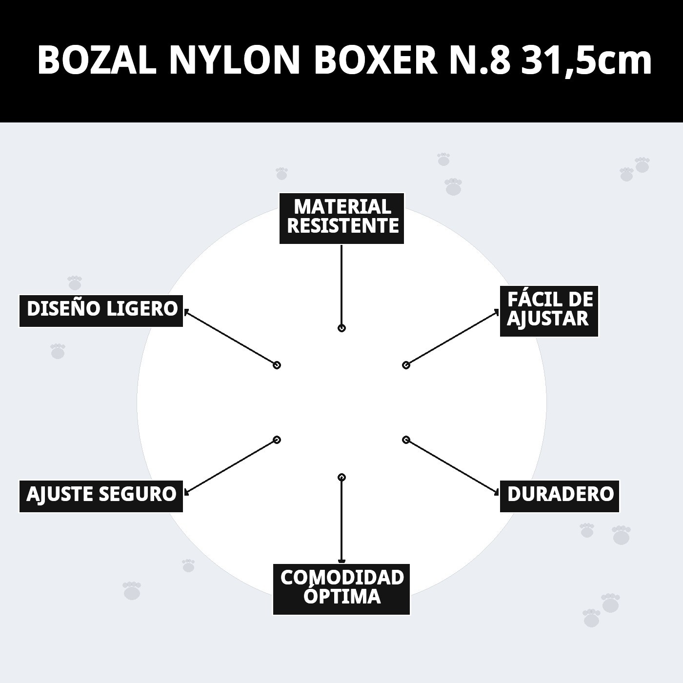 Moly Nylon Maulkorb Boxer N.8 - 31,5 cm — Foto 8
