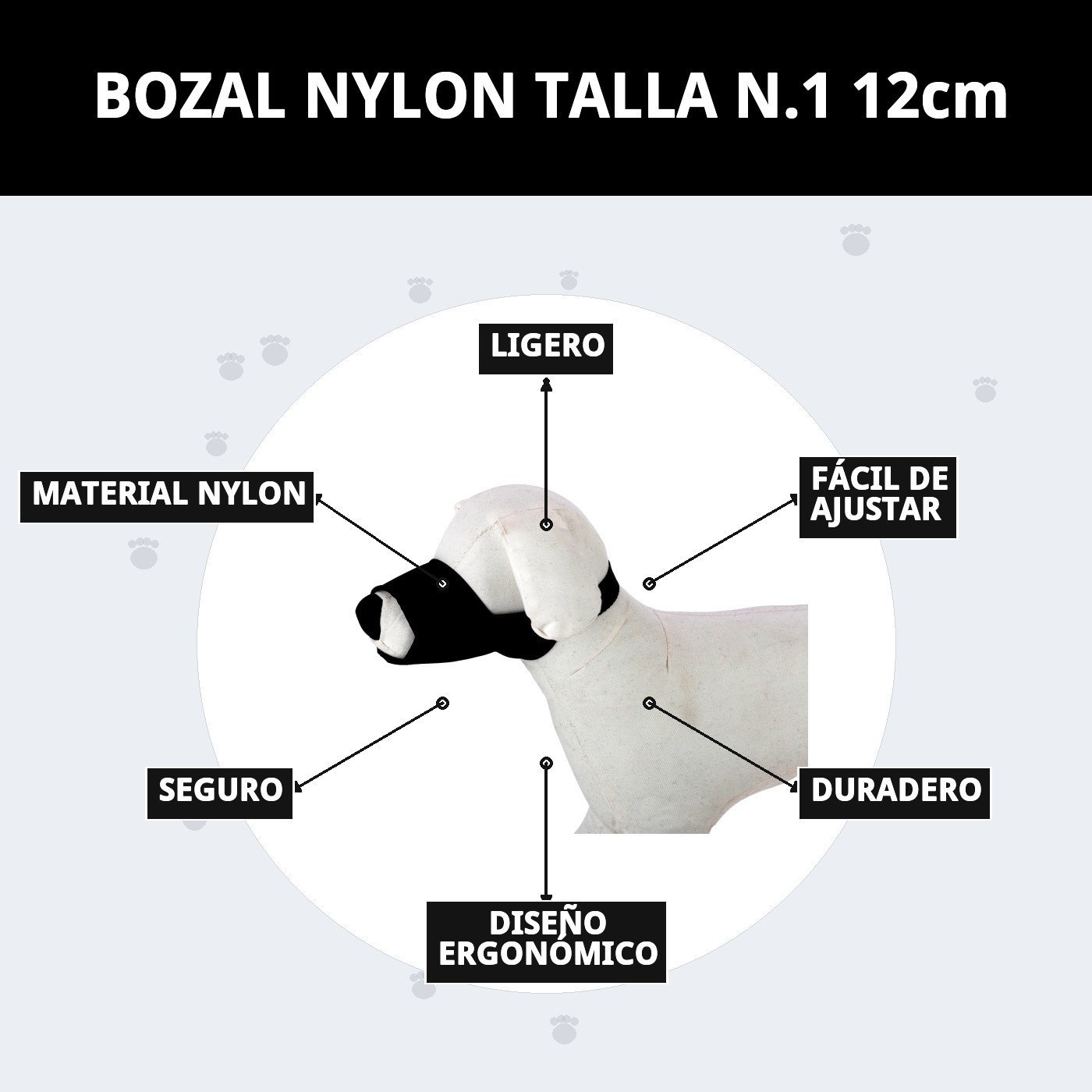 Maulkorb aus Nylon Größe N.1 12 cm — Foto 9
