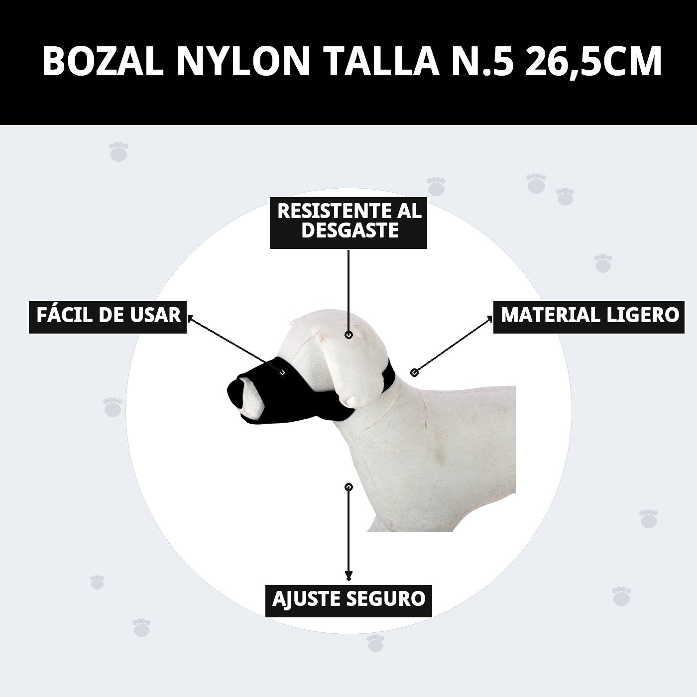 Maulkorb aus Nylon Größe N.5 26,5 cm — Foto 9