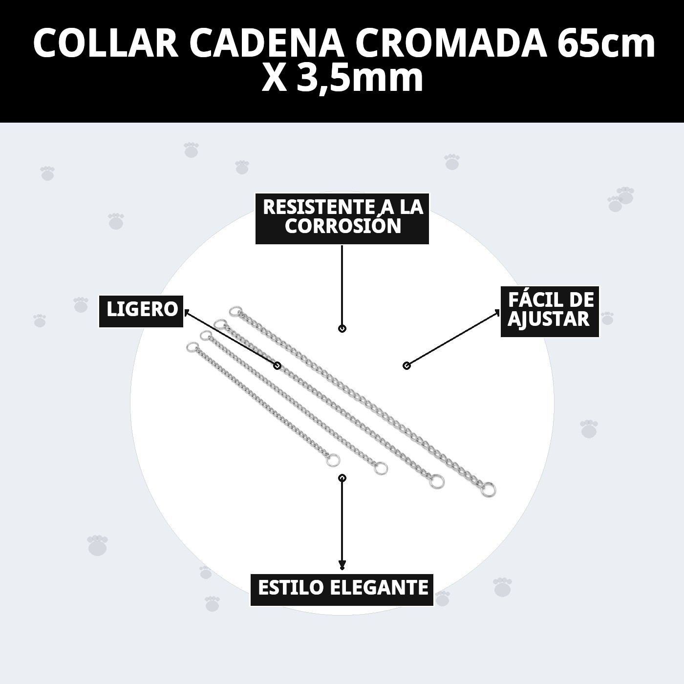 Kette Halsband Chrom 65cm x 3,5mm — Foto 9