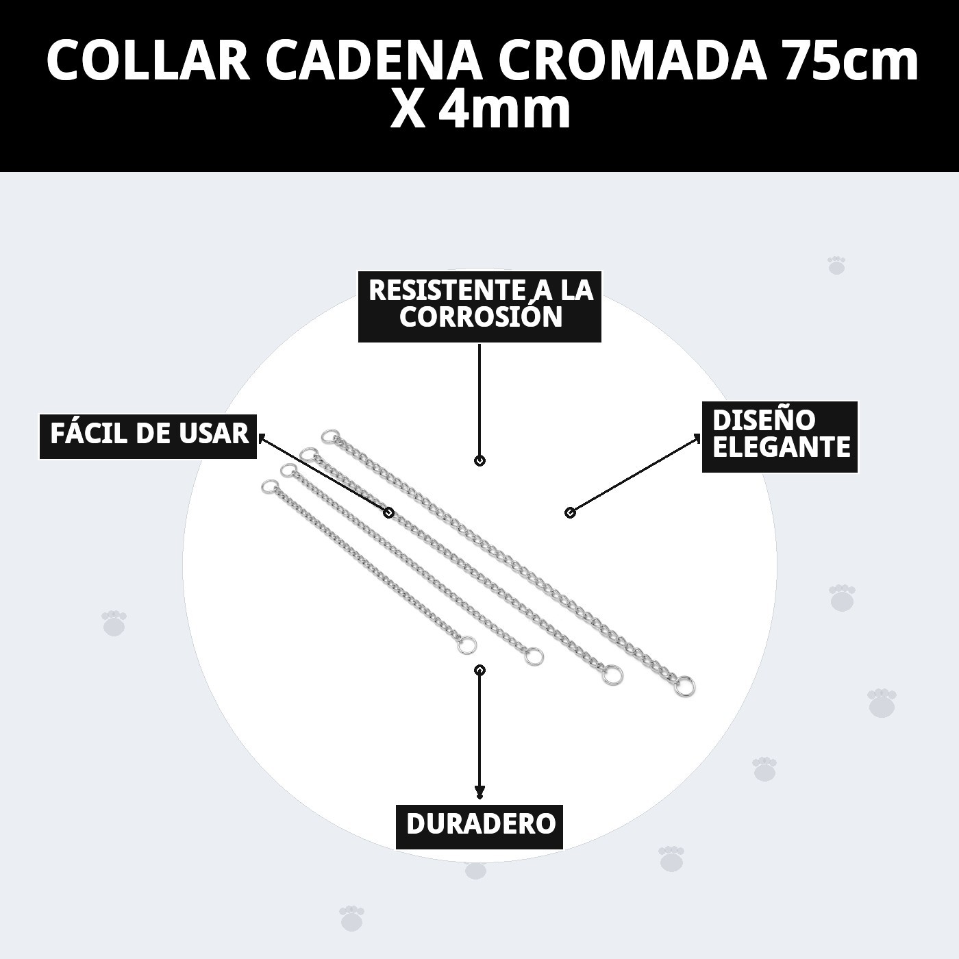Kette Halsband Chrom 75cm x 4mm — Foto 9