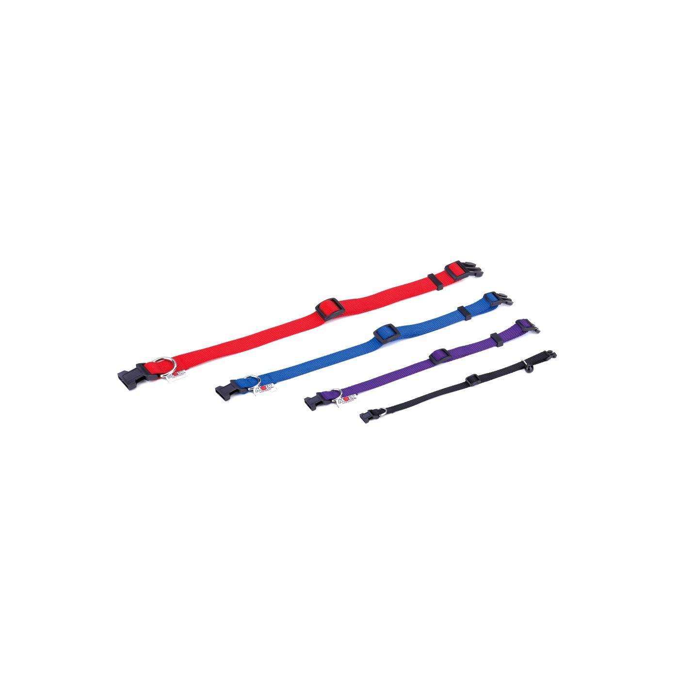 Glattes Nylonhalsband 23-35 x 1 cm mit Glöckchen