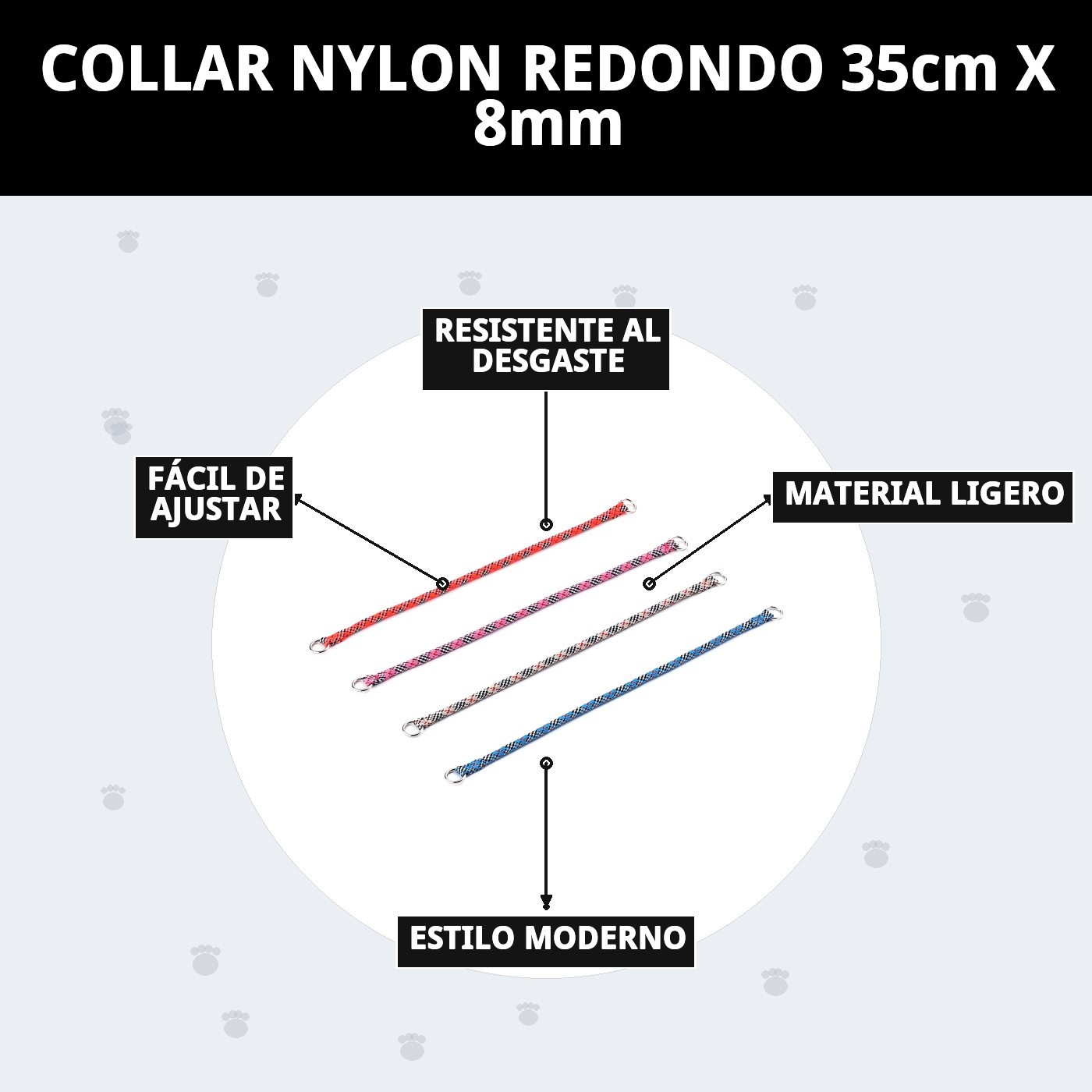 Nylon-Halsband rund 35cm x 8mm — Foto 9
