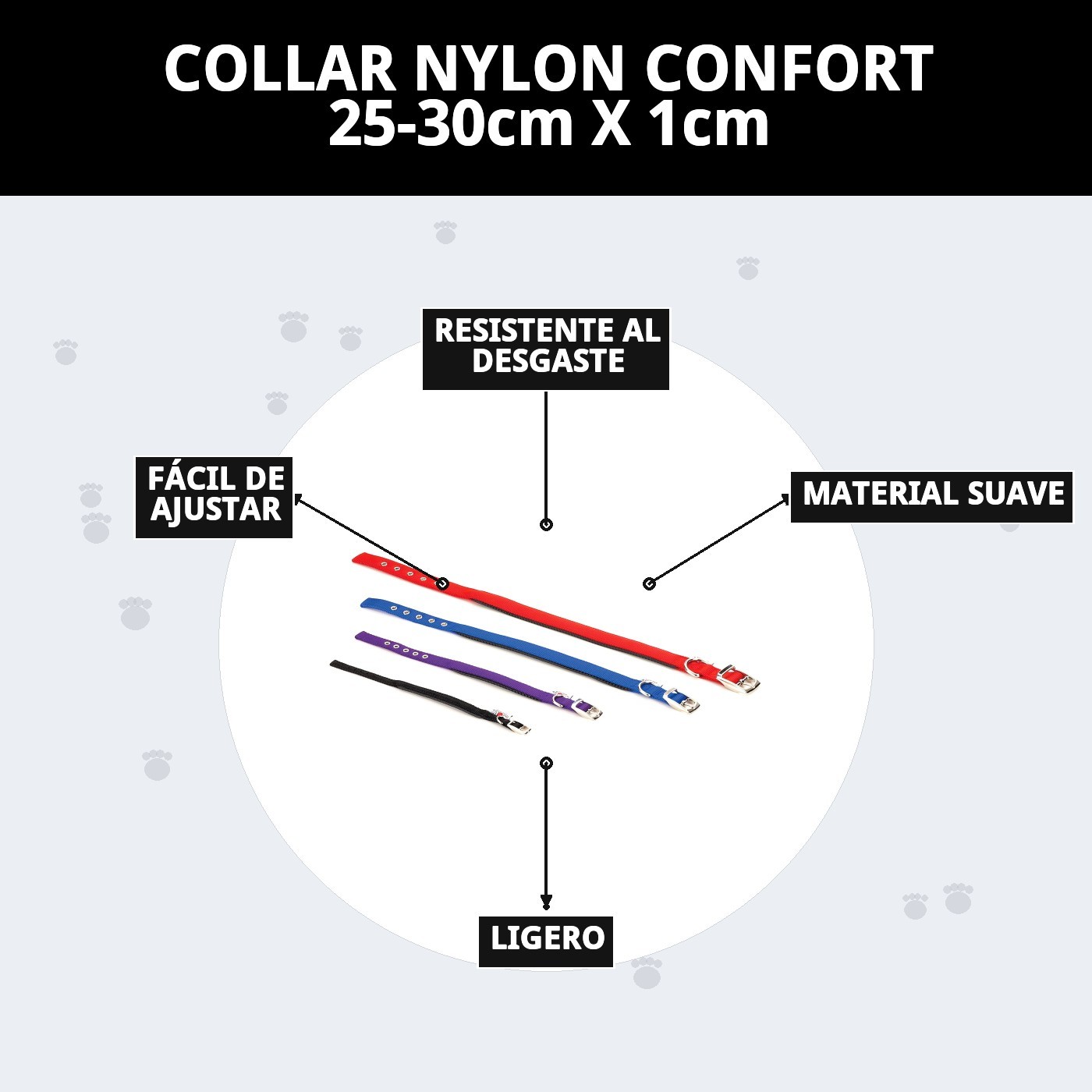 Moly Nylon Komfort Halsband 25-30cm x 1cm — Foto 9