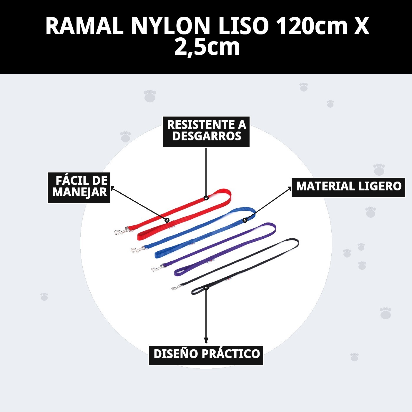 Nylonleine glatt 120cm x 2,5cm — Foto 9