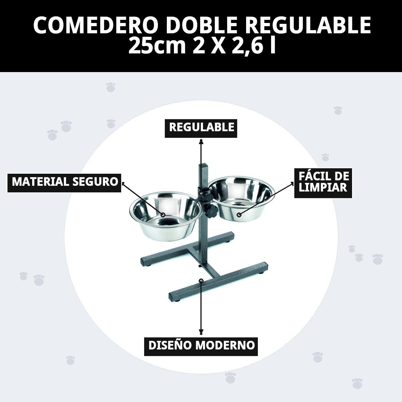 Doppel-Futterspender verstellbar 25cm 2 x 2,6 l — Foto 11
