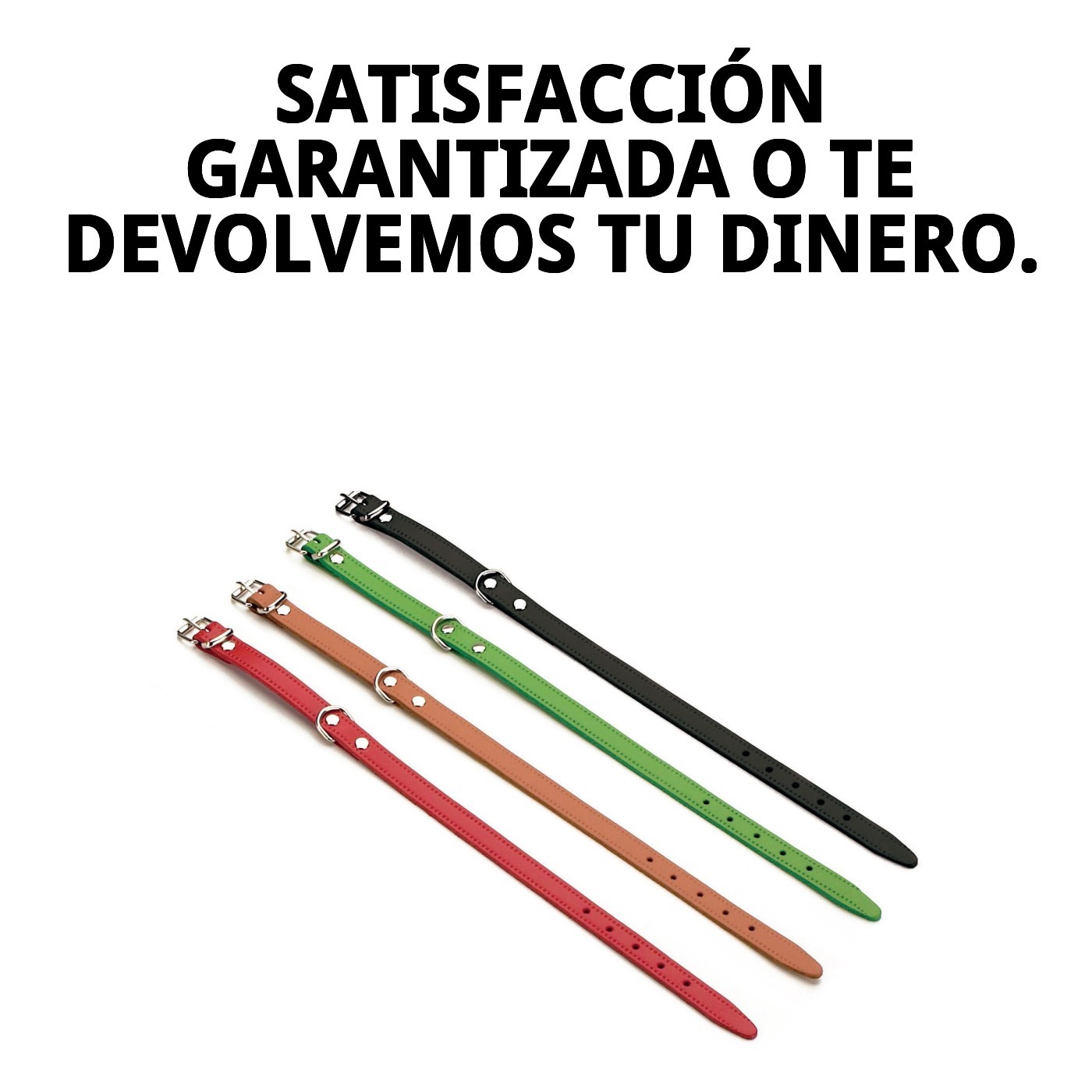 Glatter Lederhalsband 35x1.3 cm — Foto 8