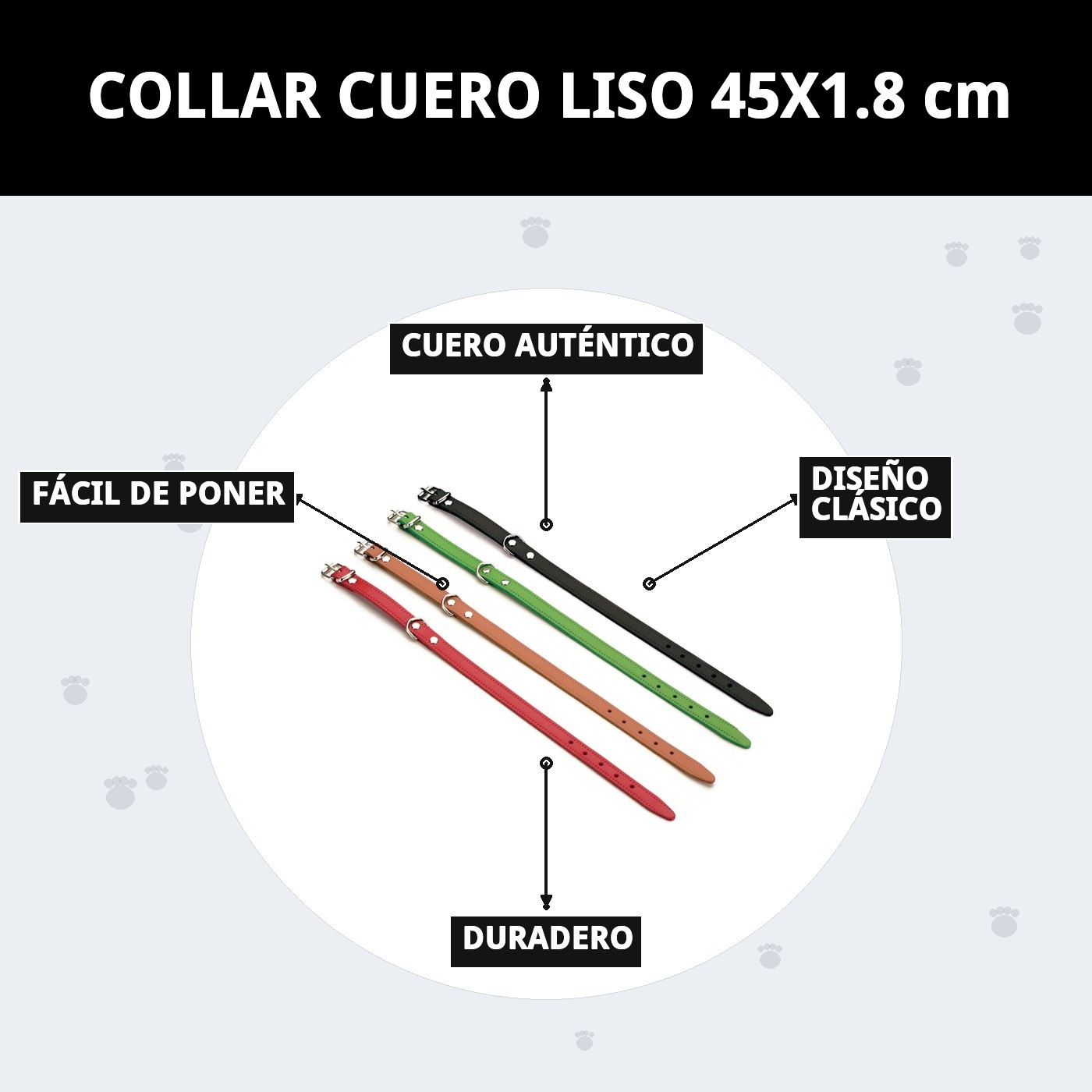 Glatter Lederhalsband 45x1.8 cm — Foto 9