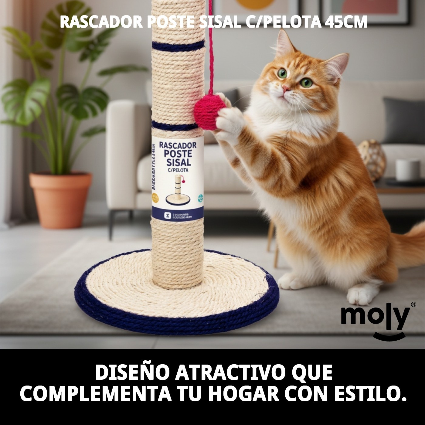 Moly Kratzbaum für Katzen mit Ball 45 cm — Foto 5