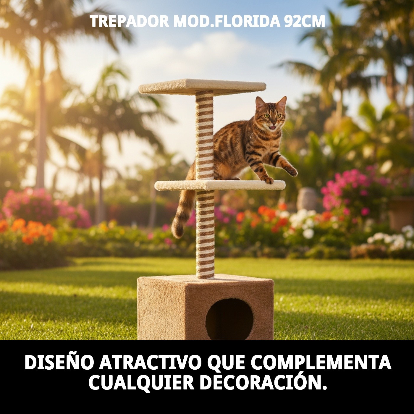 Moly Katzenbaum Cube mit 2 Plattformen - Kratzbaum Mod. Florida 92 cm — Foto 5