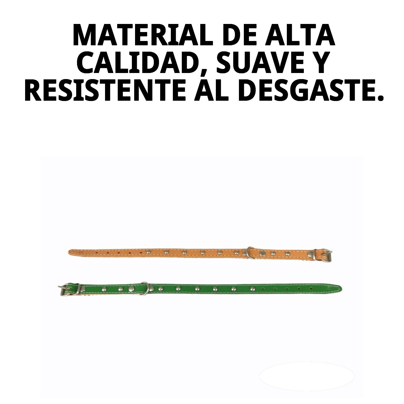 Glattes Lederhalsband mit Befestigung - 35 cm für Tiere — Foto 4